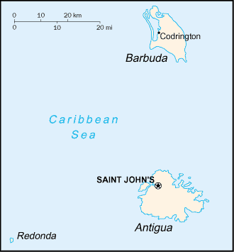 [Country map of Antigua and Barbuda]