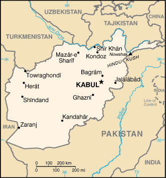 [Country map of Afghanistan]