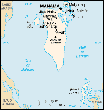 [Country map of Bahrain]