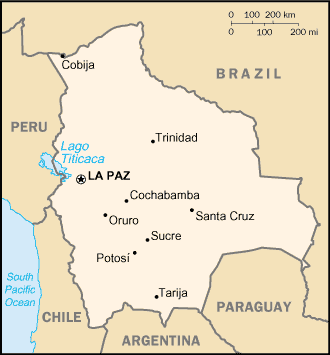 [Country map of Bolivia]