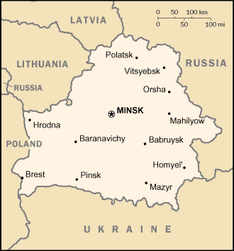 [Country map of Belarus]