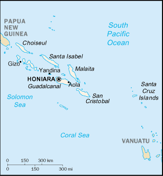 [Country map of Solomon Islands]