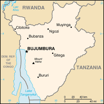 [Country map of Burundi]