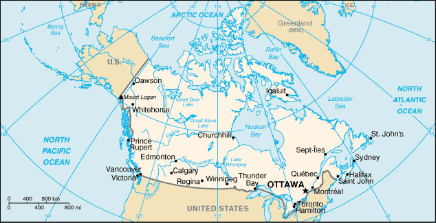 [Country map of Canada]