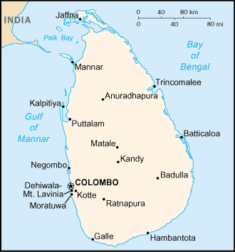 [Country map of Sri Lanka]