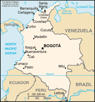 [Country map of Colombia]