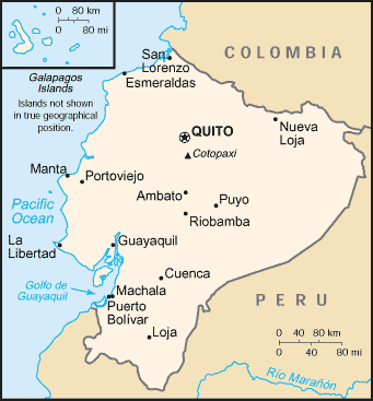 [Country map of Ecuador]