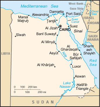 [Country map of Egypt]