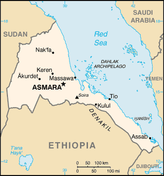 [Country map of Eritrea]