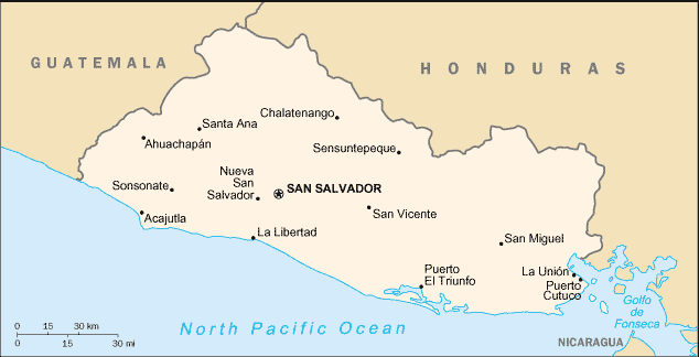 [Country map of El Salvador]