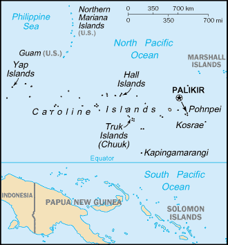 [Country map of Micronesia, Federated States of]