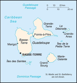 [Country map of Guadeloupe]