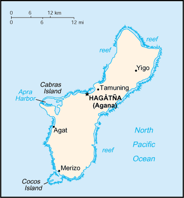 [Country map of Guam]