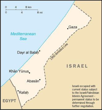 [Country map of Gaza Strip]