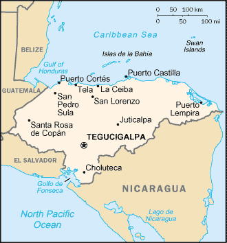 [Country map of Honduras]