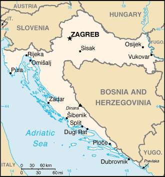 [Country map of Croatia]
