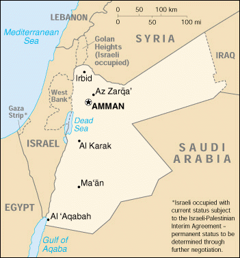 [Country map of Jordan]