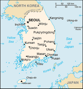 [Country map of Korea, South]