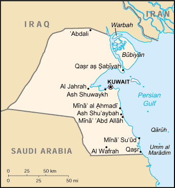 [Country map of Kuwait]
