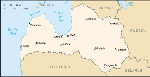 [Country map of Latvia]