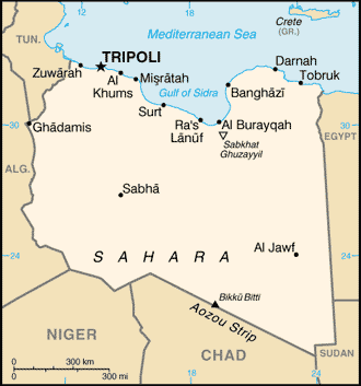[Country map of Libya]