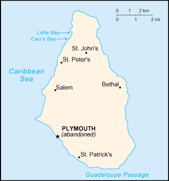 [Country map of Montserrat]