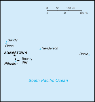 [Country map of Pitcairn Islands]