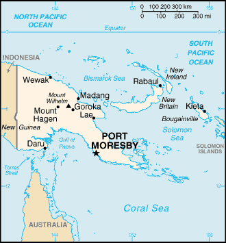 [Country map of Papua New Guinea]