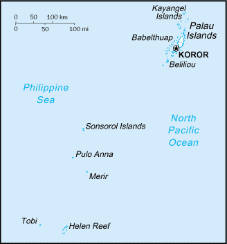 [Country map of Palau]