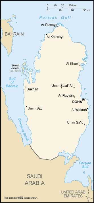 [Country map of Qatar]