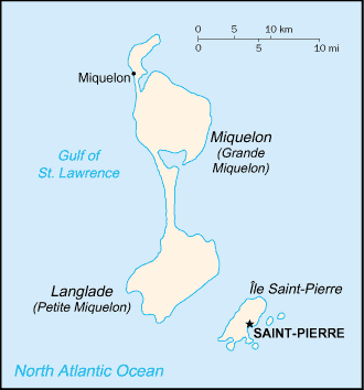 [Country map of Saint Pierre and Miquelon]