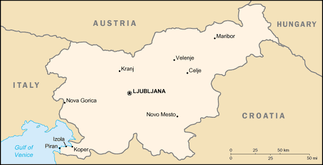 [Country map of Slovenia]