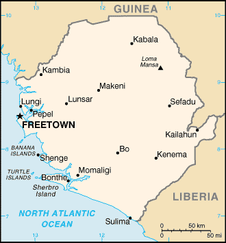 [Country map of Sierra Leone]