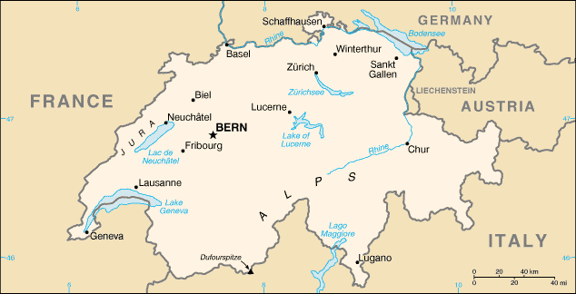 [Country map of Switzerland]