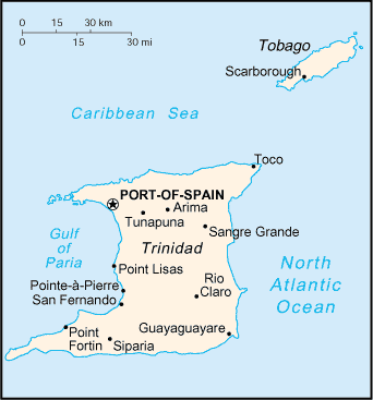 [Country map of Trinidad and Tobago]
