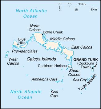[Country map of Turks and Caicos Islands]