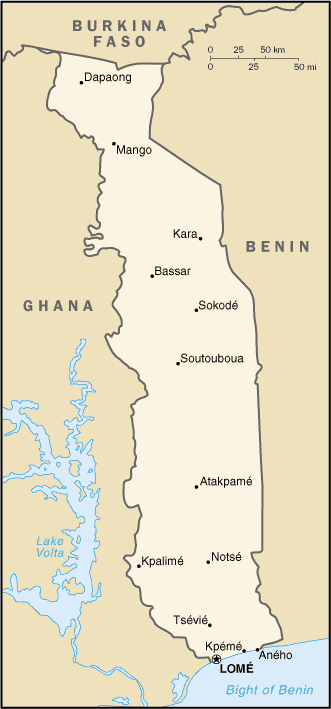 [Country map of Togo]