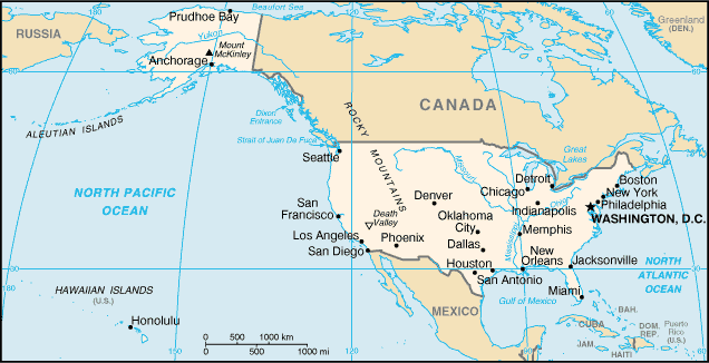 [Country map of United States]