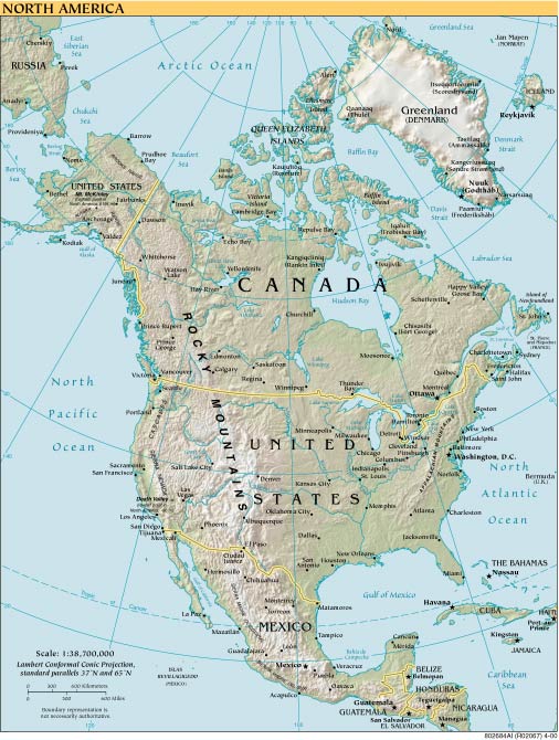 3D World Map - North America